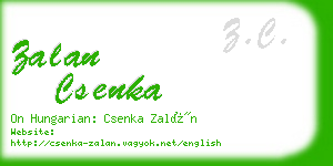 zalan csenka business card